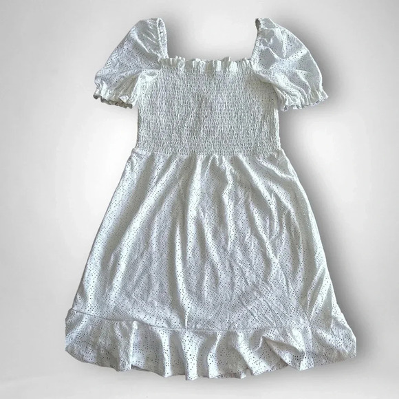 MICHAEL Michael Michael Kors Women's Julia Eyelet Mini Dress Medium White - Picture 6 of 11